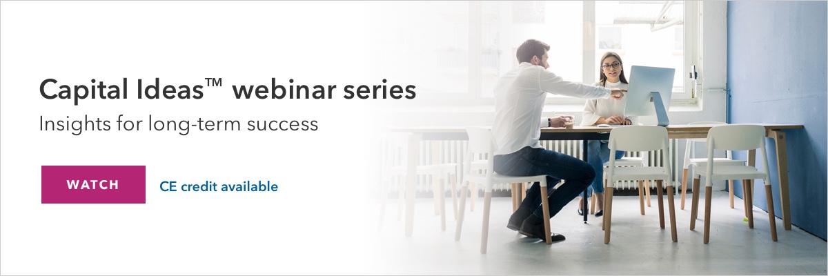 Registration link for Capital Ideas webinar series with CE credit 