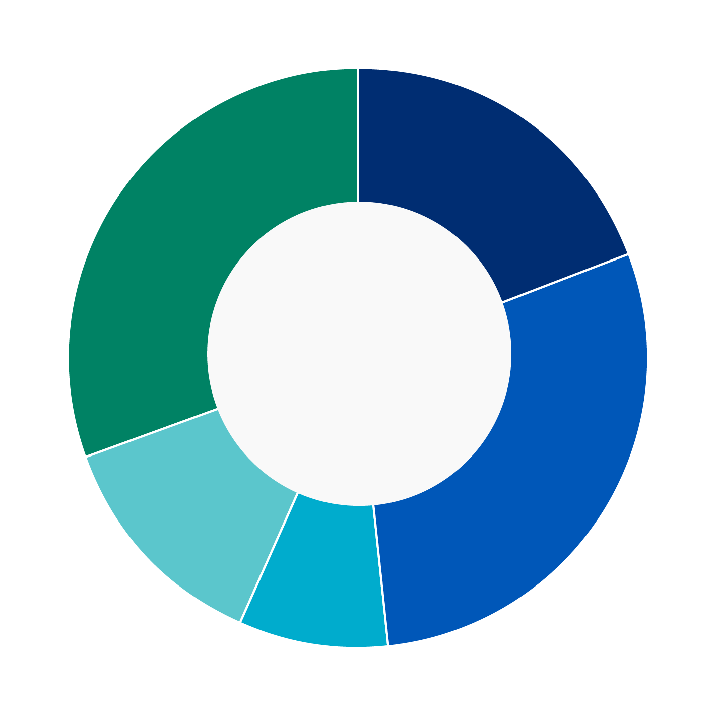 This donut chart shows the percentage of assets allocated to each fund as a percentage of the whole.