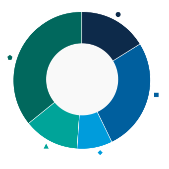 This donut chart shows the percentage of assets allocated to each fund as a percentage of the whole.