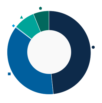 This donut chart shows the percentage of assets allocated to each fund as a percentage of the whole.