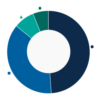 This donut chart shows the percentage of assets allocated to each fund as a percentage of the whole.