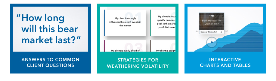 The Guide to Market Volatility includes answers to common client questions, strategies for weathering volatility and interactive charts and tables.