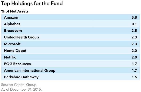 Growth Fund of America top holdings