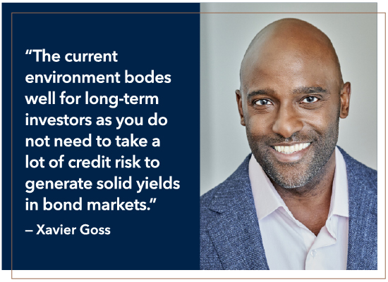 Goss: The current environment bodes well for long-term investors as you do not need to take a lot of credit risk to generate solid yields in bond markets. 