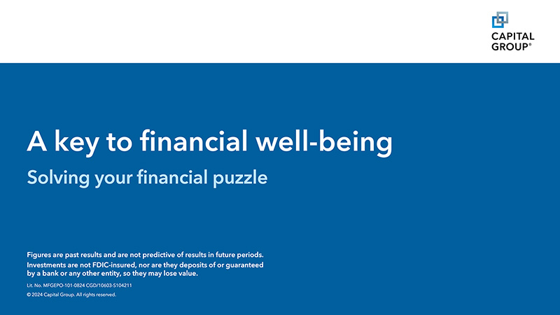 Title slide for the presentation A key to financial well being