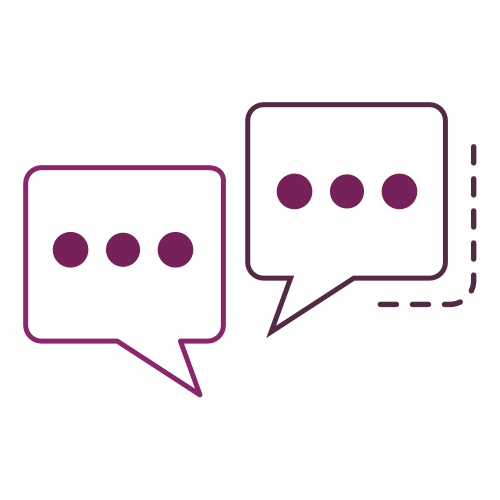 image of two chat boxes depicting a dialogue