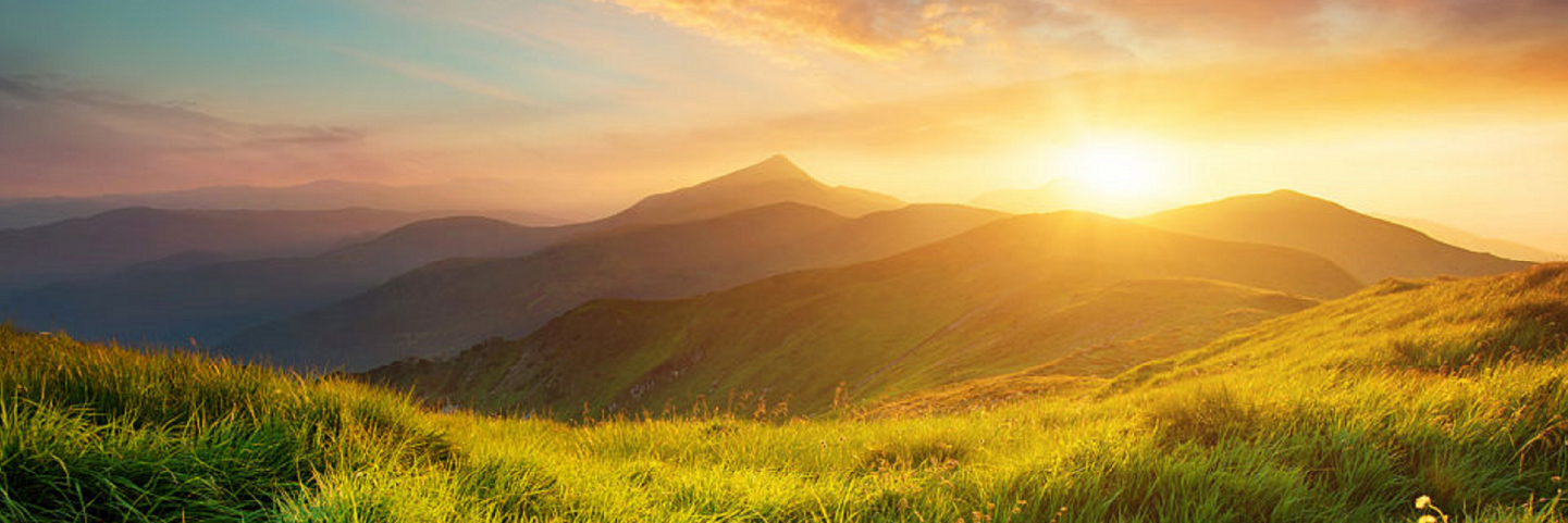 sun setting on the horizon
